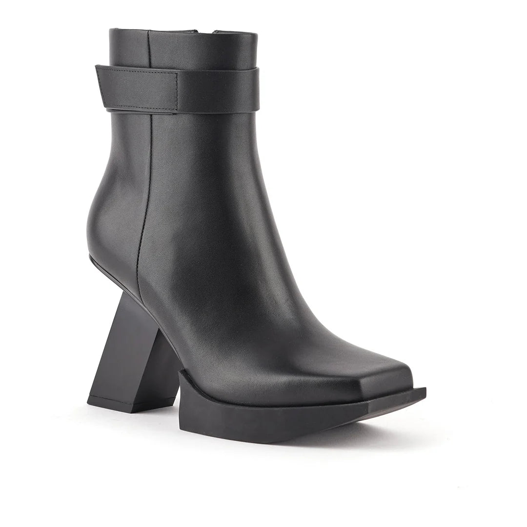 United Nude Construct Bootie Hi Black Botki Damskie na Obcasie Czarne