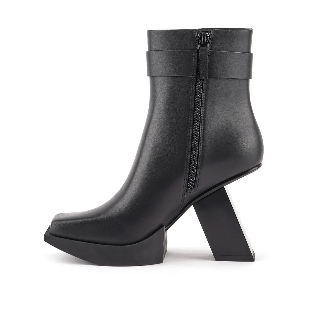 United Nude Construct Bootie Hi Black Botki Damskie na Obcasie Czarne