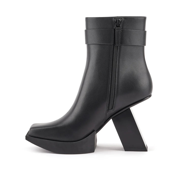United Nude Construct Bootie Hi Black Botki Damskie na Obcasie Czarne
