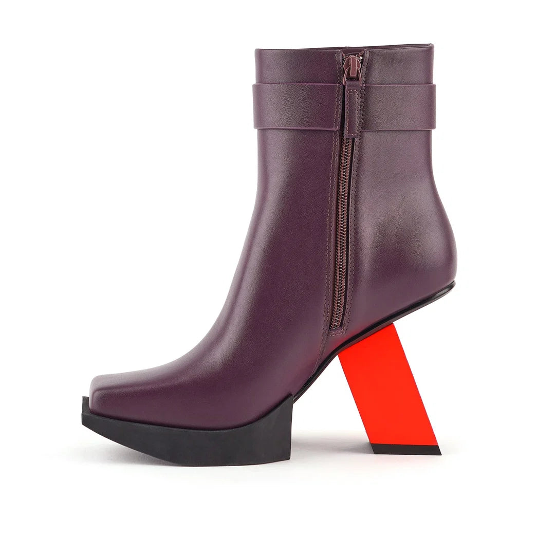 United Nude Construct Bootie Hi Cherry Mix Botki Damskie na Obcasie Cerwone