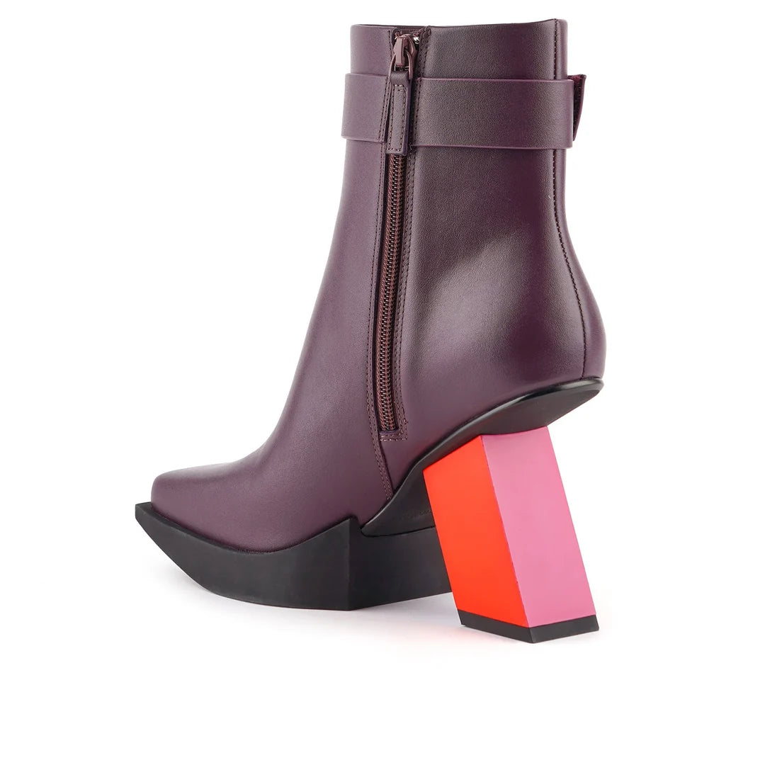 United Nude Construct Bootie Hi Cherry Mix Botki Damskie na Obcasie Cerwone