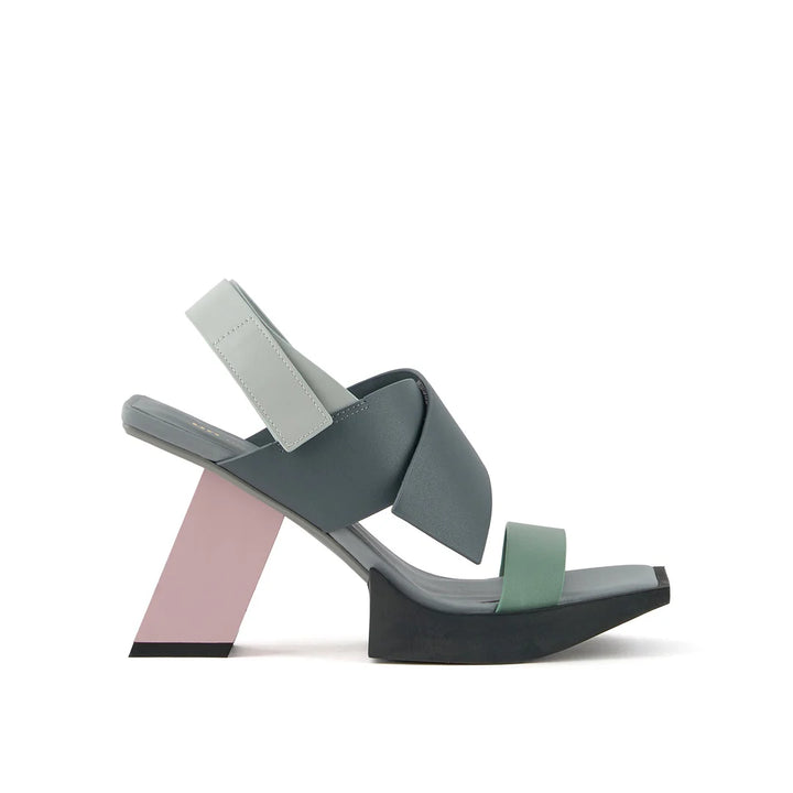 United Nude Construct Hi Arquitec Sandały Damskie na Obcasie Szaro-Miętowe