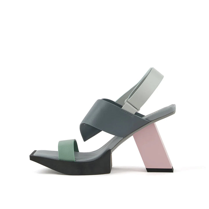 United Nude Construct Hi Arquitec Sandały Damskie na Obcasie Szaro-Miętowe