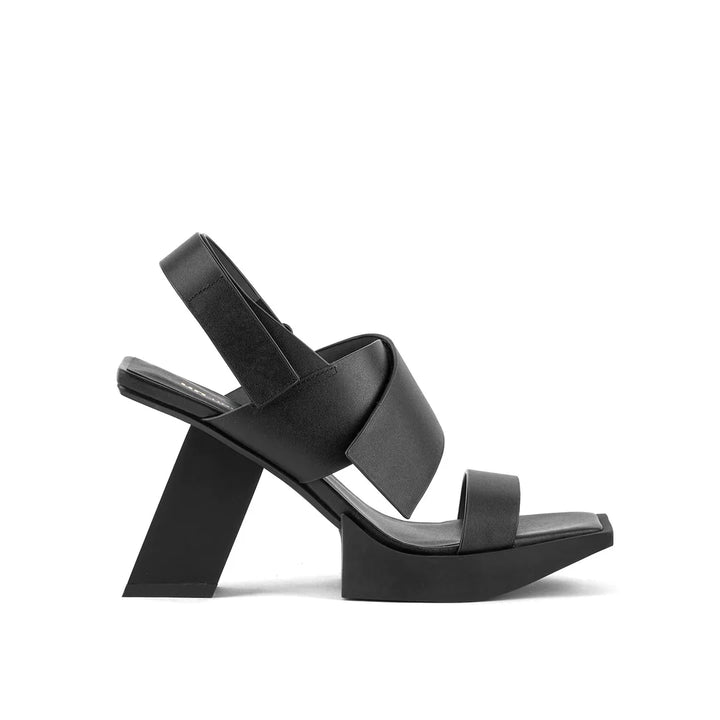 United Nude Construct Hi Black Sandały Damskie na Obcasie Czarne