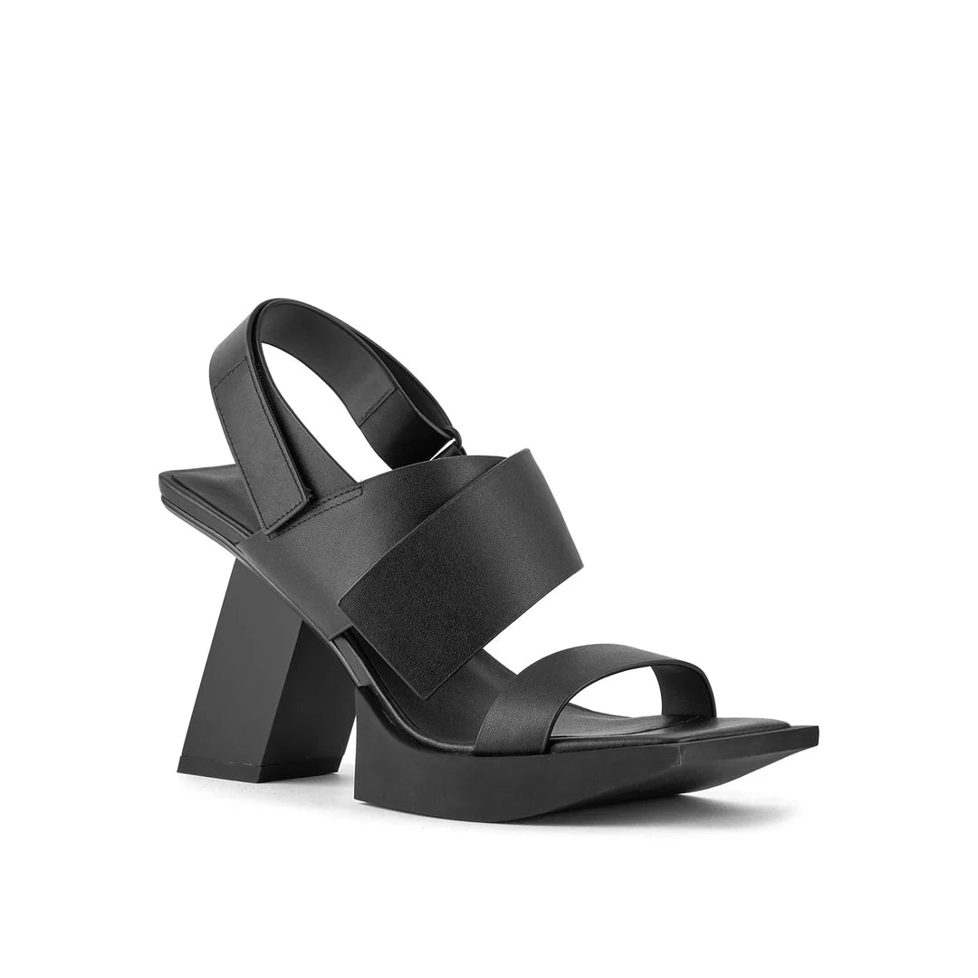 United Nude Construct Hi Black Sandały Damskie na Obcasie Czarne