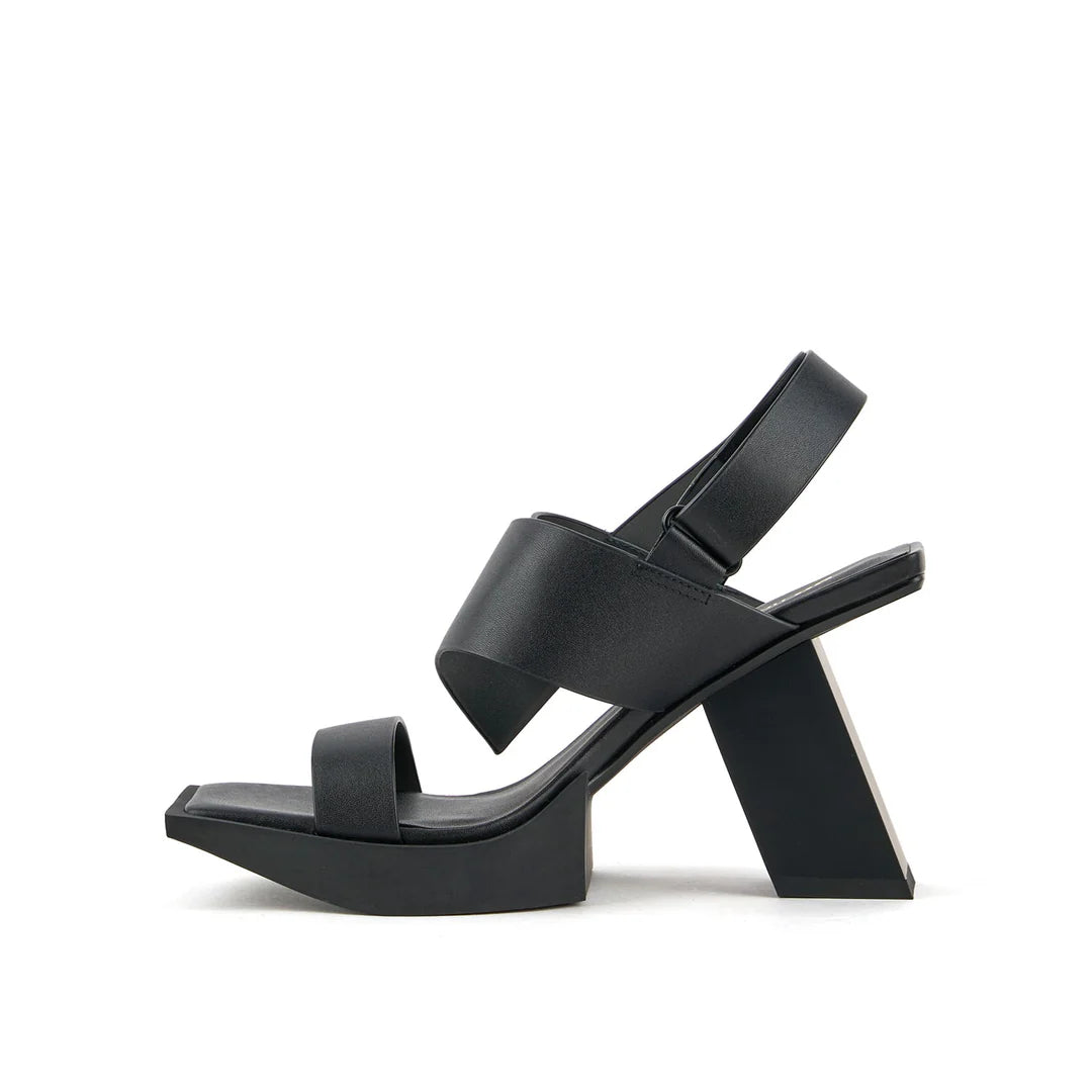 United Nude Construct Hi Black Sandały Damskie na Obcasie Czarne