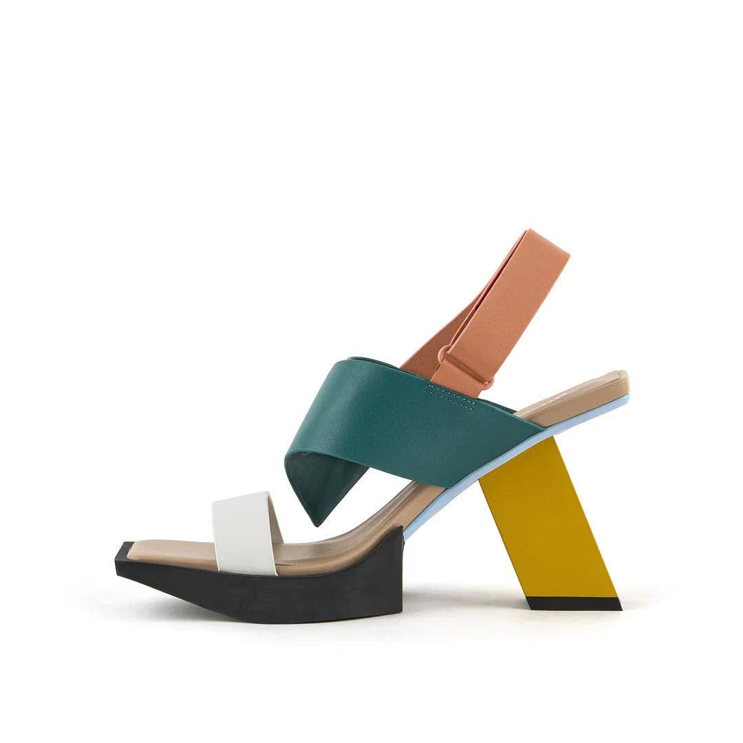 United Nude Construct Hi Malmo Sandały Damskie na Obcasie Beżowe