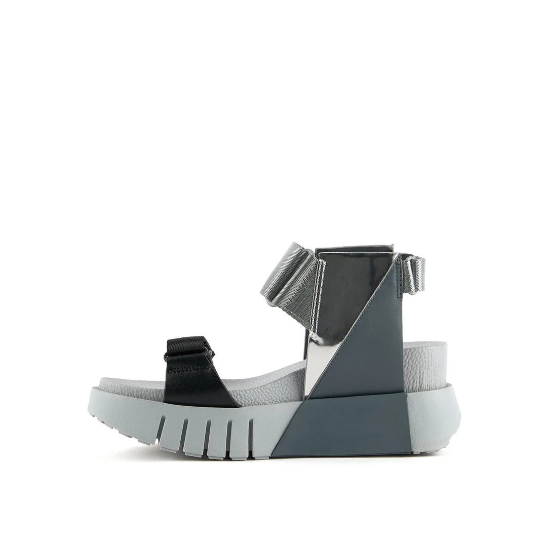 United Nude Delta Run Steel Sandały Damskie na Platformie Srebrne