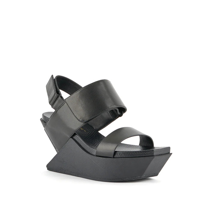 United Nude Delta Wedge Sandal Black Sandały Damskie na Platformie Czarne