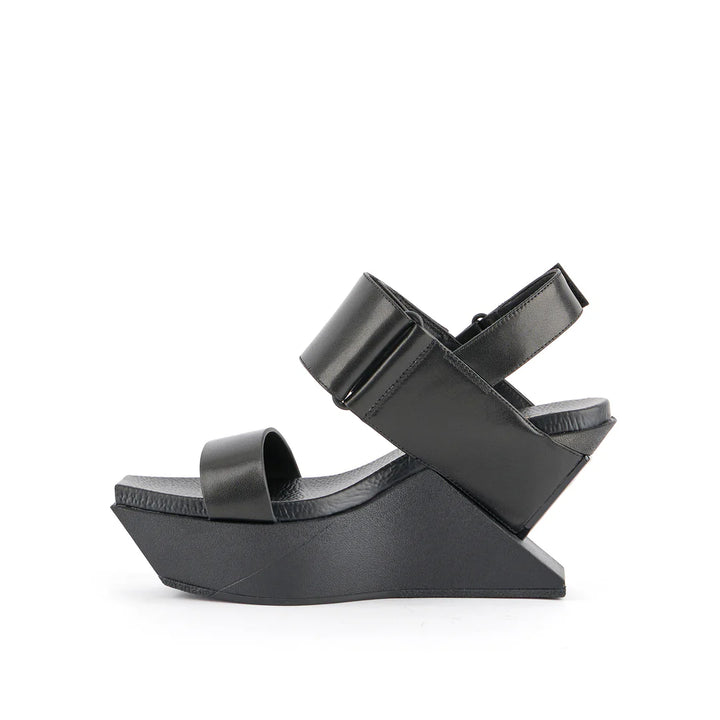 United Nude Delta Wedge Sandal Black Sandały Damskie na Platformie Czarne