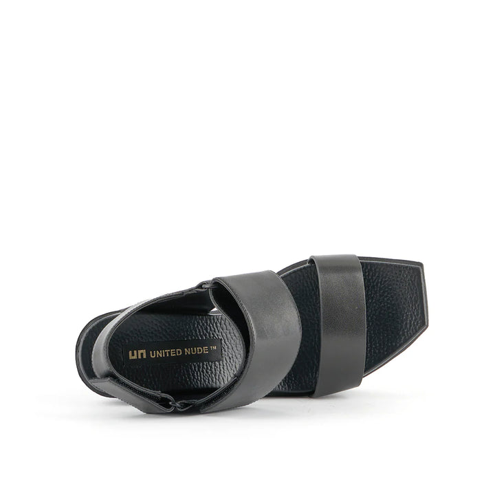 United Nude Delta Wedge Sandal Black Sandały Damskie na Platformie Czarne