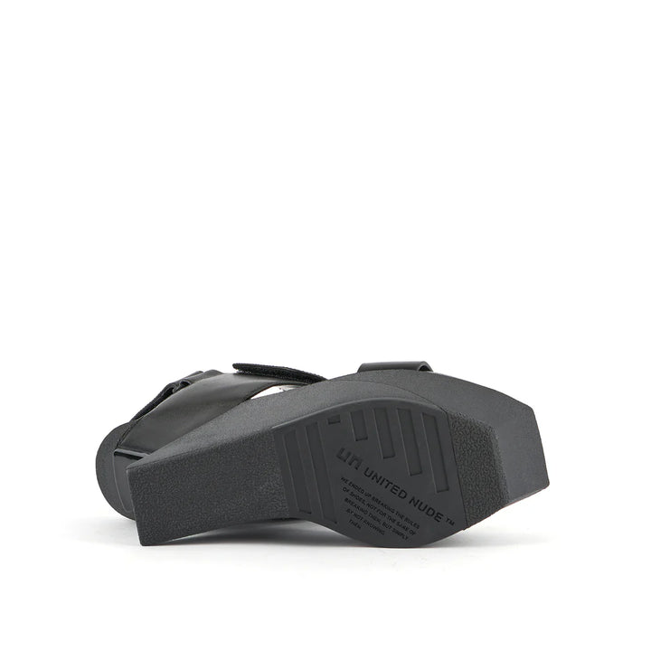 United Nude Delta Wedge Sandal Black Sandały Damskie na Platformie Czarne