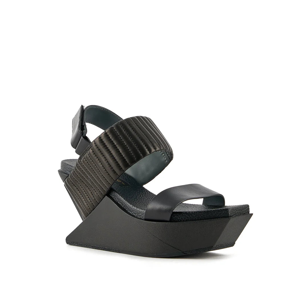 United Nude Delta Wedge Puffier Black Sandały Damskie na Platformie Czarne