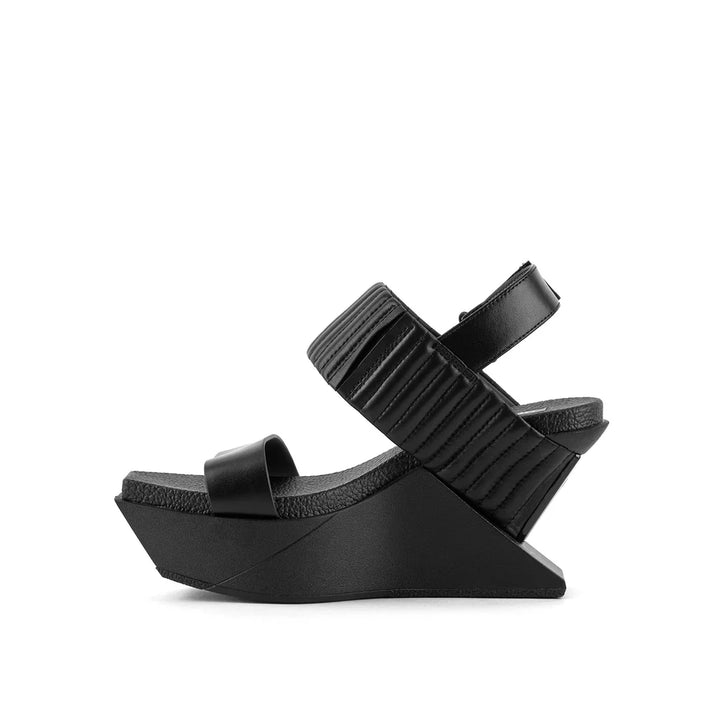 United Nude Delta Wedge Puffier Black Sandały Damskie na Platformie Czarne