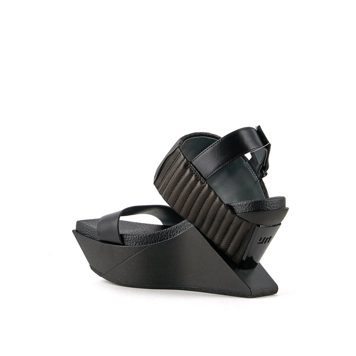 United Nude Delta Wedge Puffier Black Sandały Damskie na Platformie Czarne