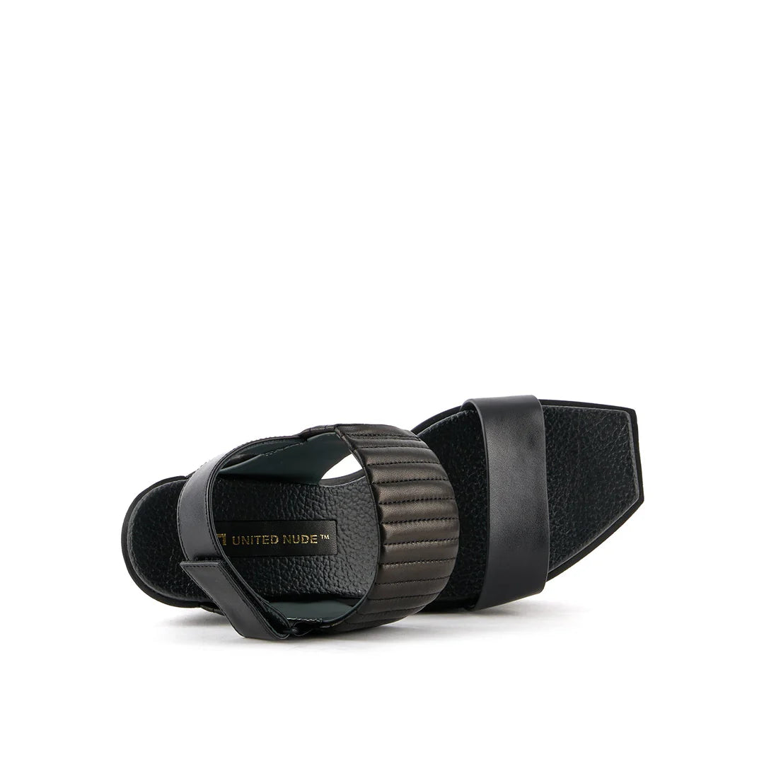 United Nude Delta Wedge Puffier Black Sandały Damskie na Platformie Czarne
