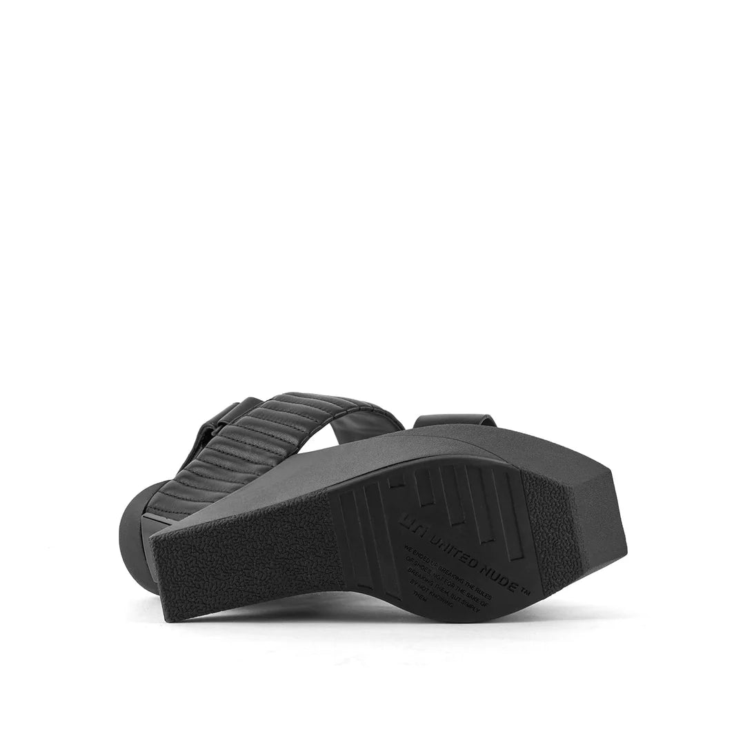 United Nude Delta Wedge Puffier Black Sandały Damskie na Platformie Czarne