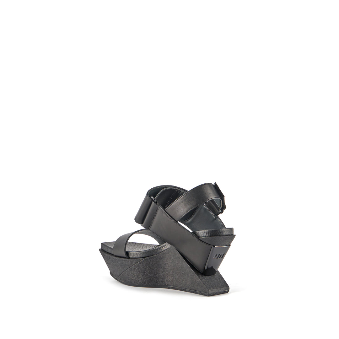 United Nude Delta Wedge Sandal Black Sandały Damskie na Platformie Czarne