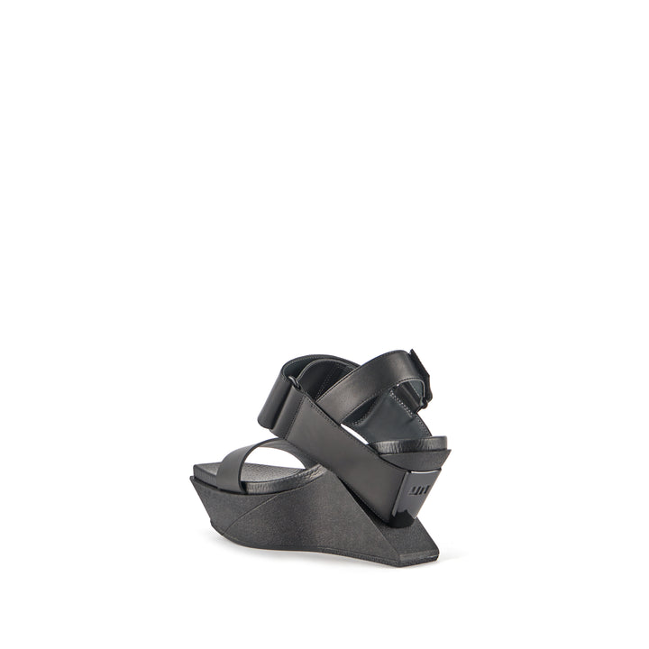 United Nude Delta Wedge Sandal Black Sandały Damskie na Platformie Czarne