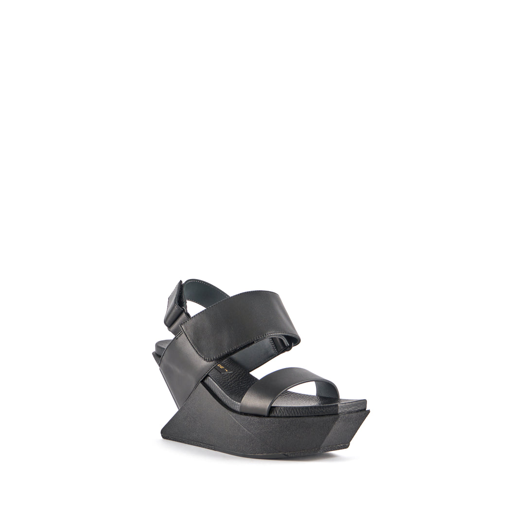 United Nude Delta Wedge Sandal Black Sandały Damskie na Platformie Czarne