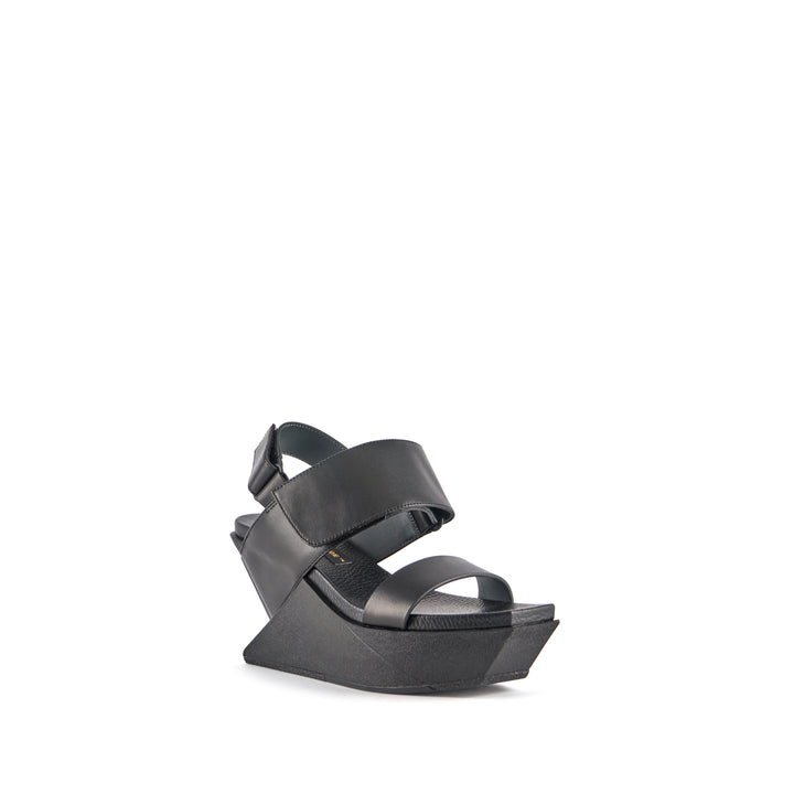 United Nude Delta Wedge Sandal Black Sandały Damskie na Platformie Czarne