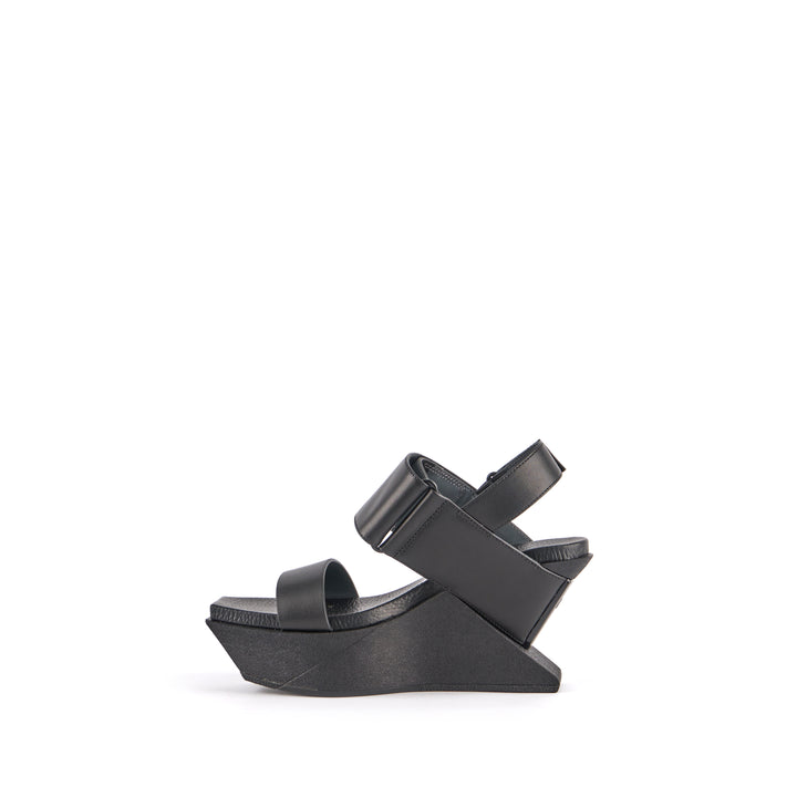 United Nude Delta Wedge Sandal Black Sandały Damskie na Platformie Czarne