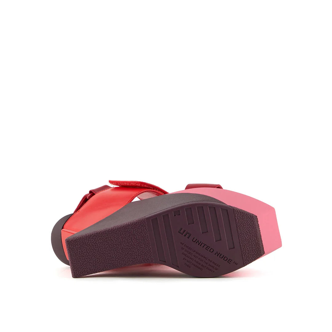 United Nude Delta Wedge Sandal Lily Sandały Damskie na Platformie Czerwone