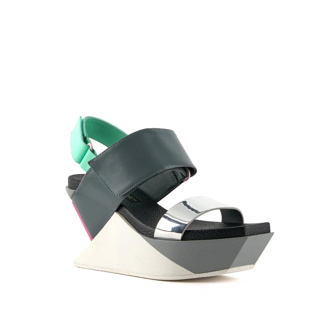 United Nude Delta Wedge Sandal Nebula Sandały Damskie na Platformie Szare