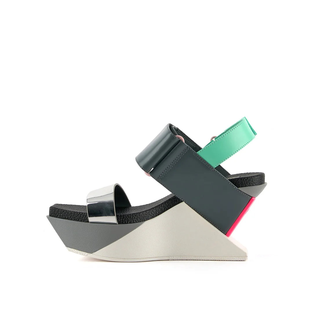 United Nude Delta Wedge Sandal Nebula Sandały Damskie na Platformie Szare