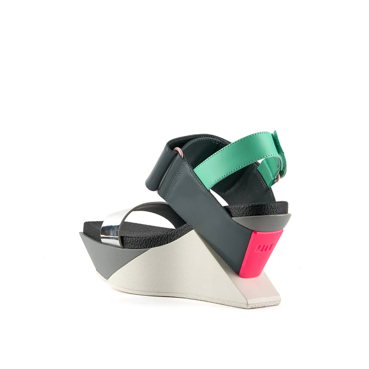 United Nude Delta Wedge Sandal Nebula Sandały Damskie na Platformie Szare