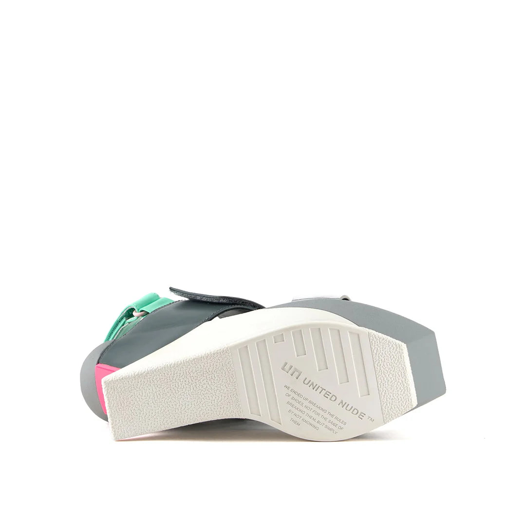 United Nude Delta Wedge Sandal Nebula Sandały Damskie na Platformie Szare