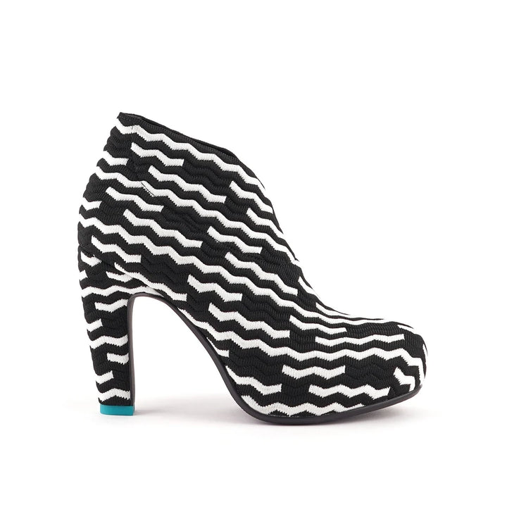 United Nude Fold Hi II Mono Wave Buty Damskie na Obcasie Czarne Białe