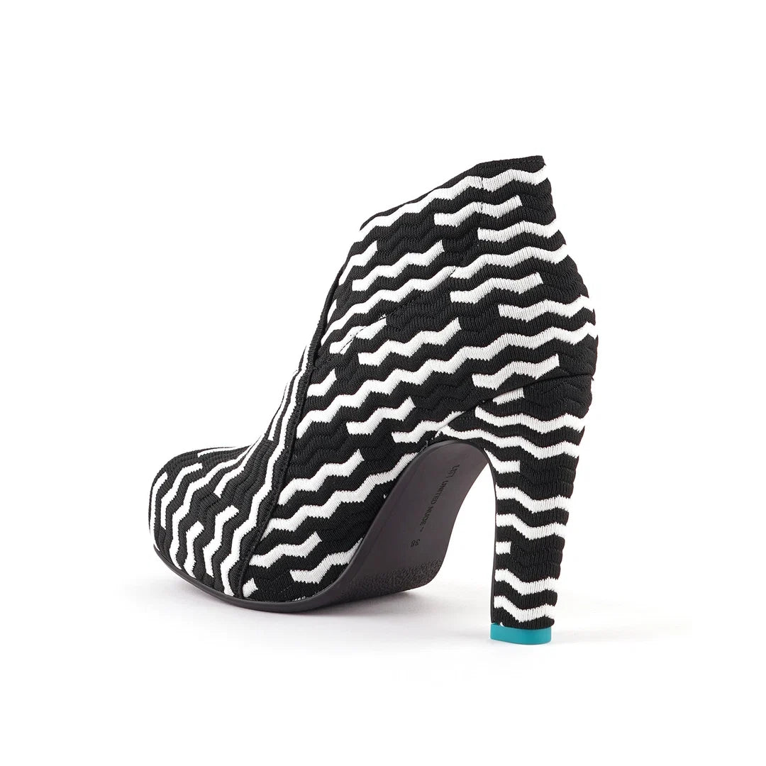 United Nude Fold Hi II Mono Wave Buty Damskie na Obcasie Czarne Białe