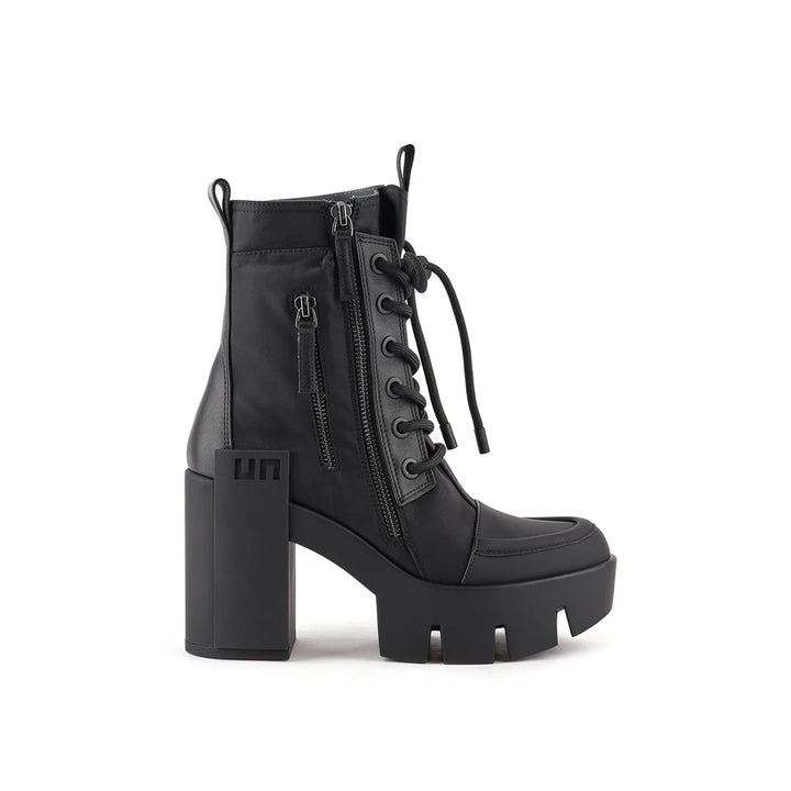 United Nude Grip Cap Mid Black Botki Damskie na Obcasie Czarne