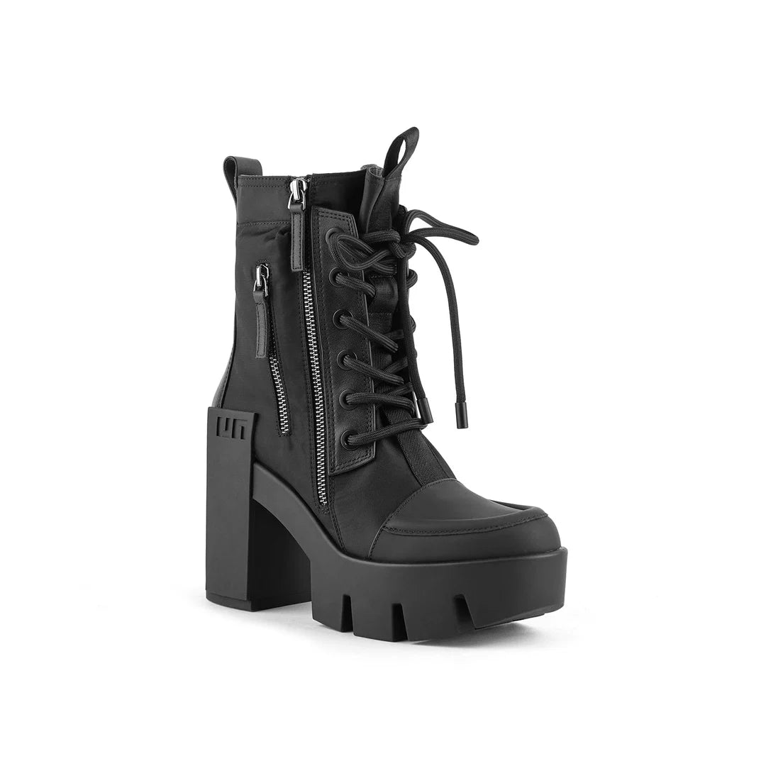 United Nude Grip Cap Mid Black Botki Damskie na Obcasie Czarne