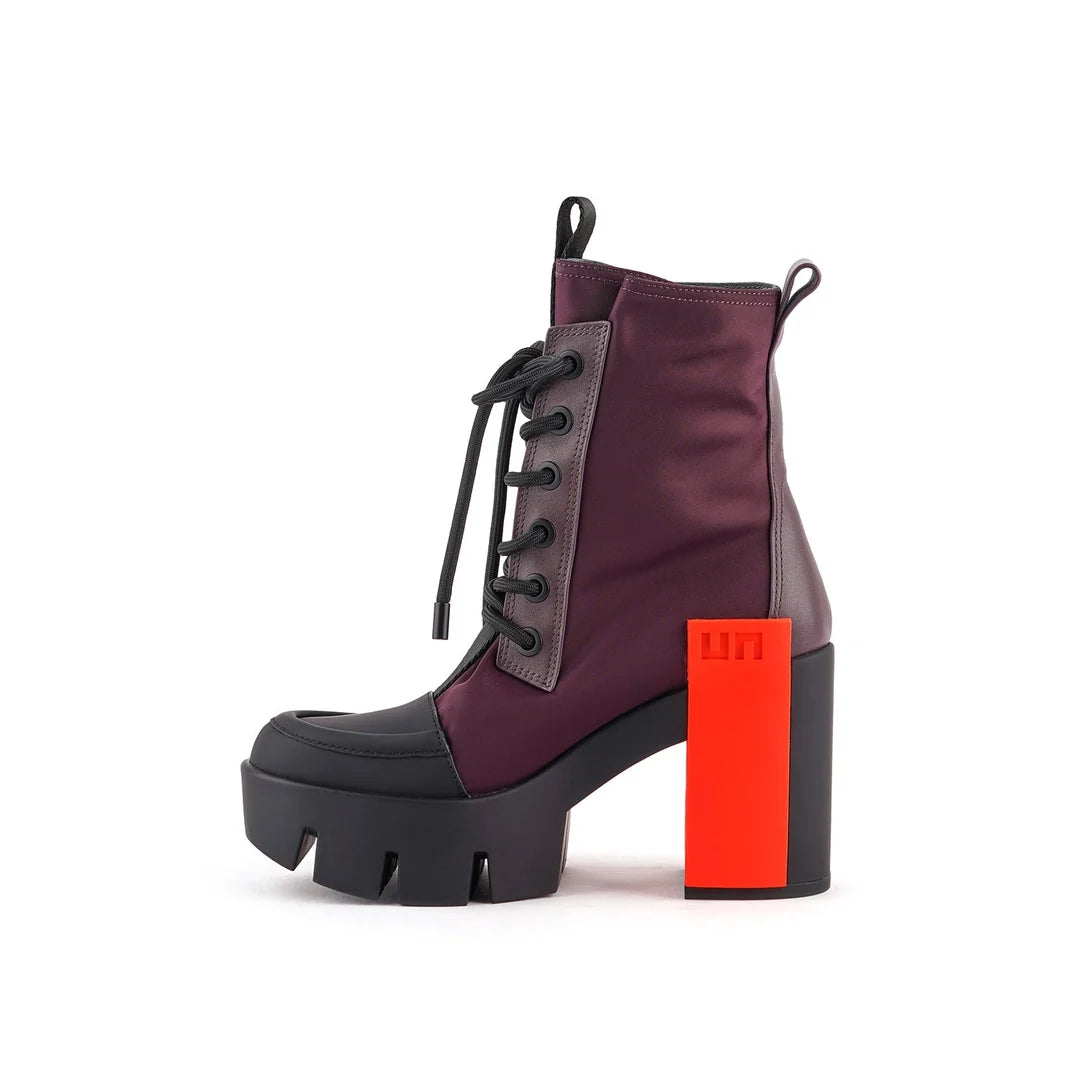 United Nude Grip Cap Mid Cherry Mix Botki Damskie na Obcasie Czerwone