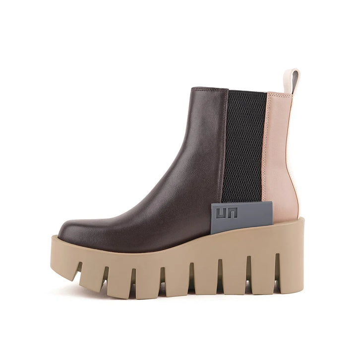 United Nude Grip Chelsea Lo V Stone Mix Botki Damskie na Platformie Brązowe