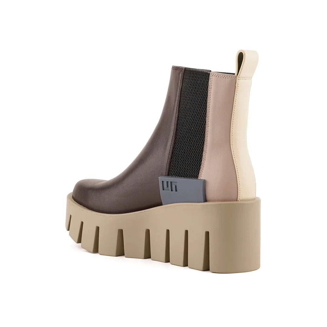 United Nude Grip Chelsea Lo V Stone Mix Botki Damskie na Platformie Brązowe
