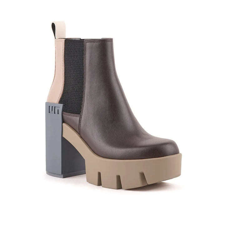 United Nude Grip Chelsea Mid V Stone Mix Botki Damskie na Obcasie Brązowe