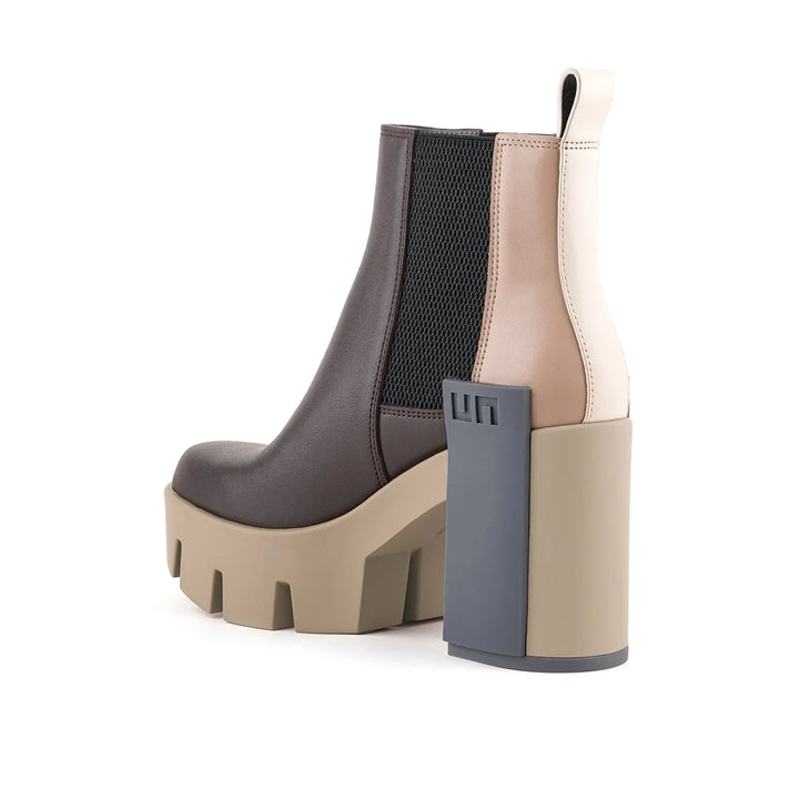 United Nude Grip Chelsea Mid V Stone Mix Botki Damskie na Obcasie Brązowe