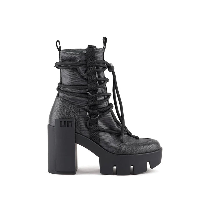 United Nude Grip Desert Mid Black Botki Damskie na Obcasie Czarne