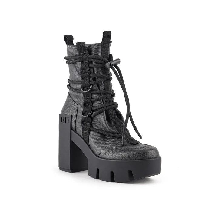 United Nude Grip Desert Mid Black Botki Damskie na Obcasie Czarne