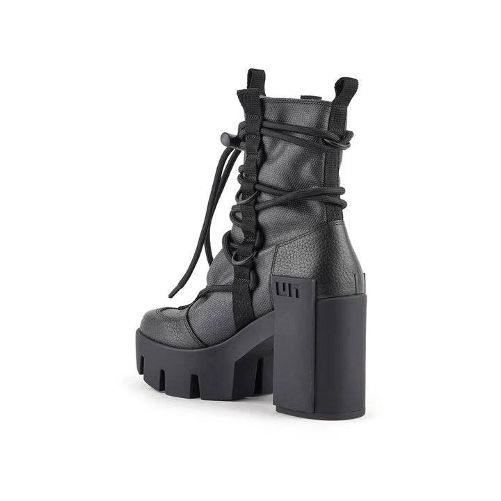 United Nude Grip Desert Mid Black Botki Damskie na Obcasie Czarne