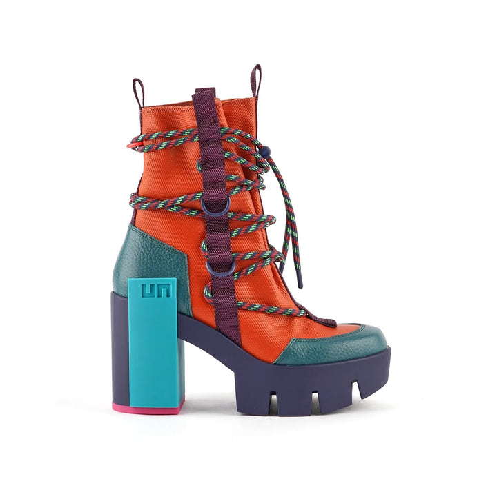 United Nude Grip Desert Mid Bungee Botki Damskie na Obcasie Pomarańczowe