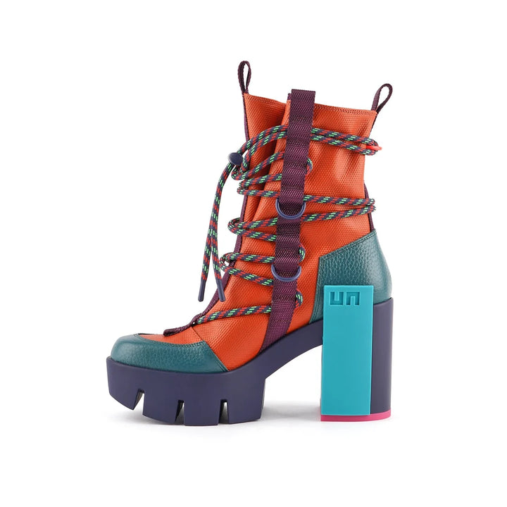 United Nude Grip Desert Mid Bungee Botki Damskie na Obcasie Pomarańczowe