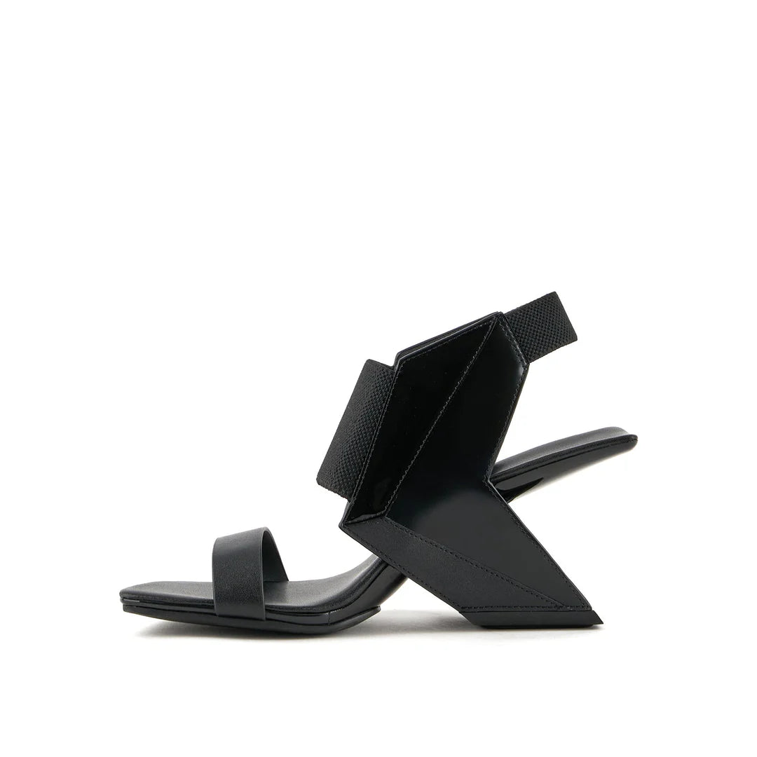 United Nude Loop 3D Hi Black Sandały Damskie Na Obcasie Czarne