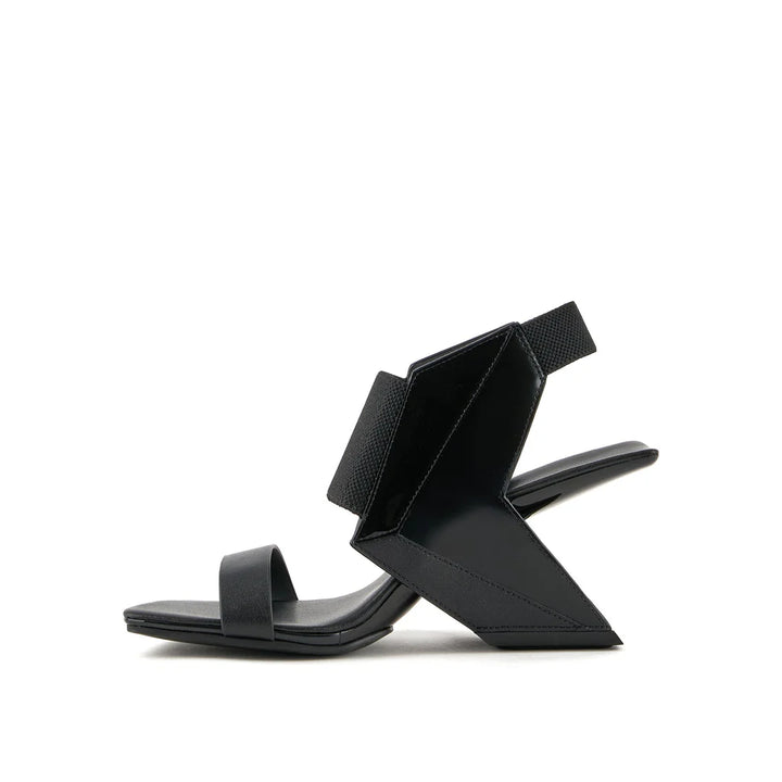 United Nude Loop 3D Hi Black Sandały Damskie Na Obcasie Czarne