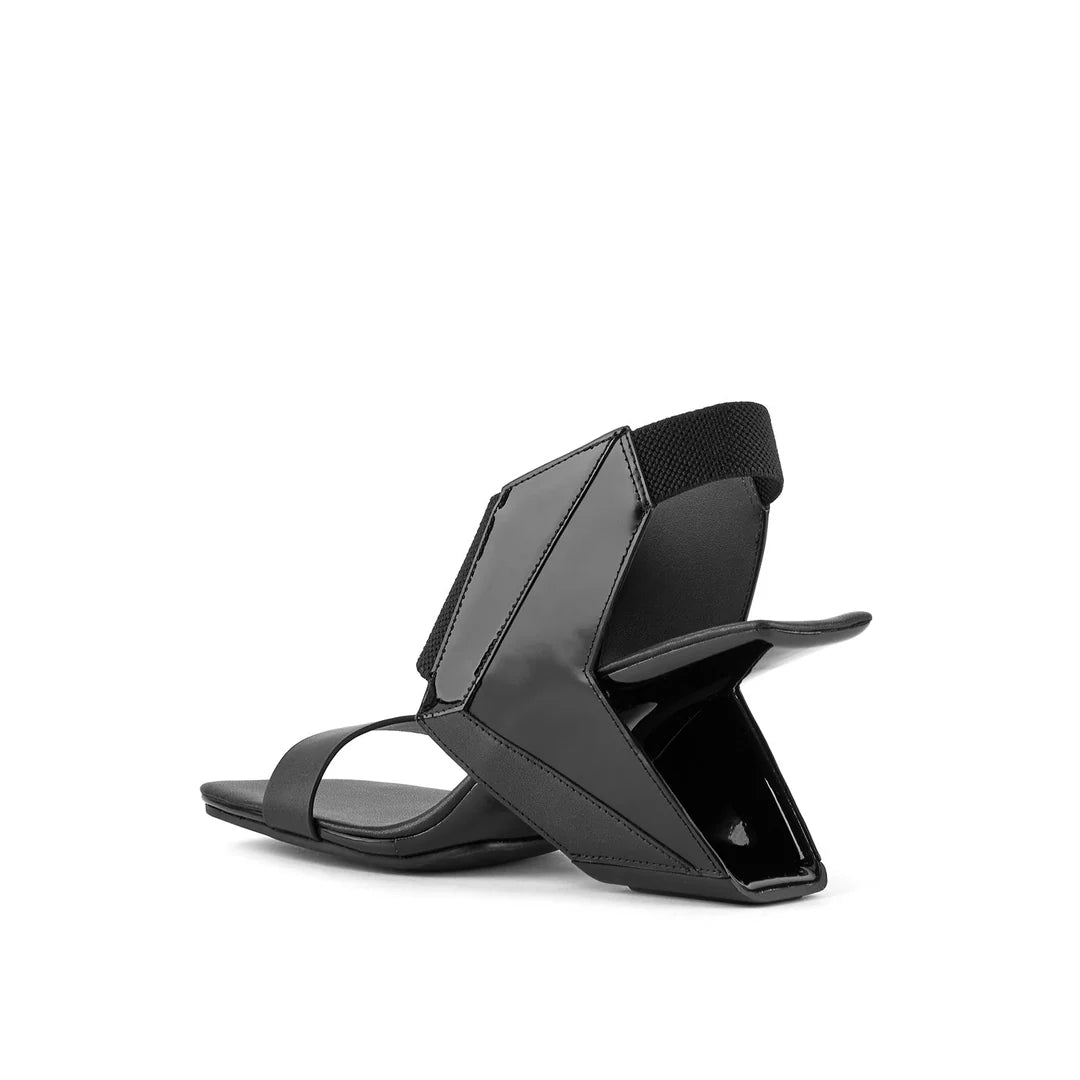 United Nude Loop 3D Hi Black Sandały Damskie Na Obcasie Czarne