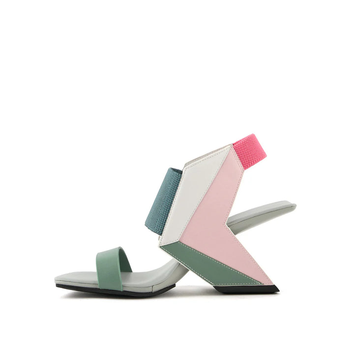 United Nude Loop 3D Hi Future Mix Sandały Damskie Na Obcasie Błękitne