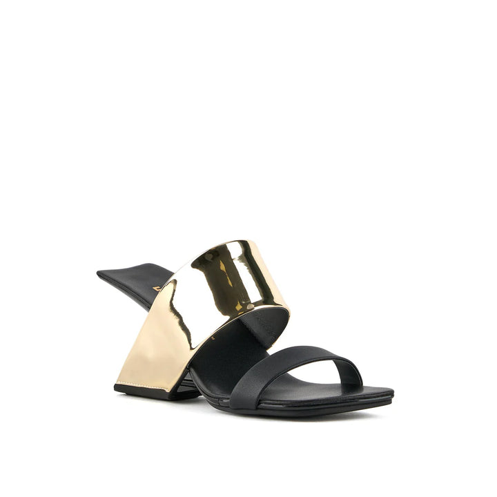 United Nude Loop Hi Black Gold II Sandały Damskie Na Obcasie Czarne Złote
